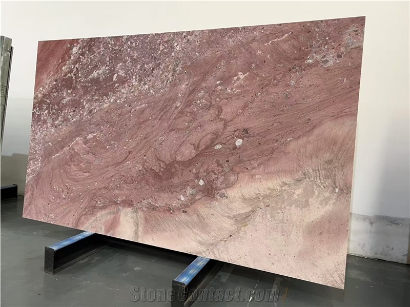 Natural Red Luxury Quartzite Slabs And Tile