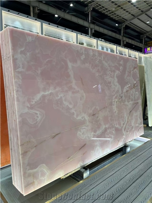 Natural Soft Pink Onyx Slabs And Tile