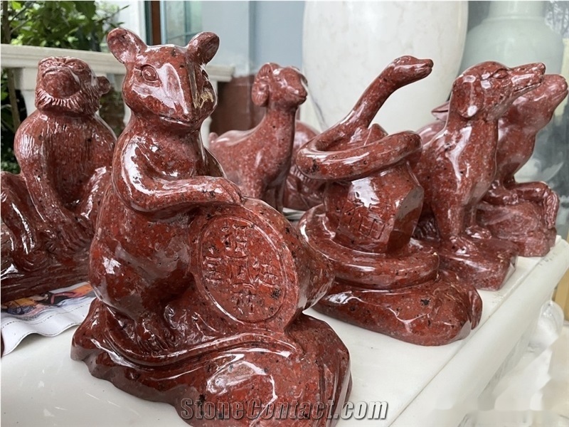 Dyed Red Granite Finished Product