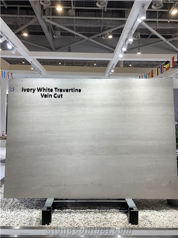 Ivory White Travertine Slab