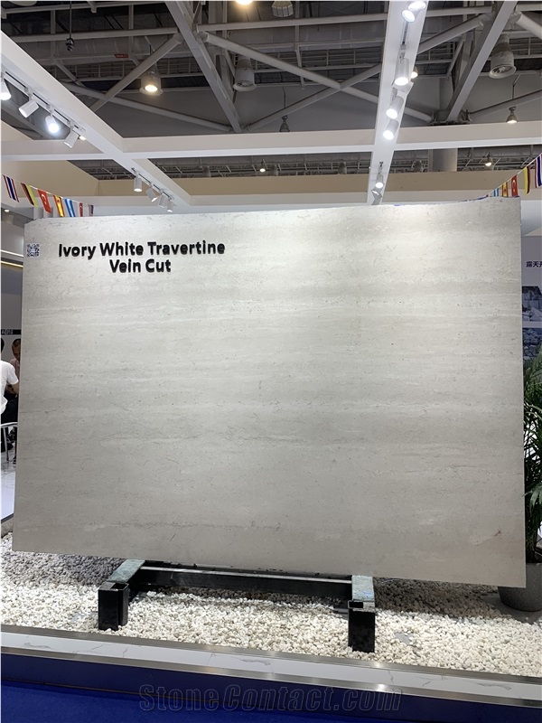 Ivory White Travertine Slab