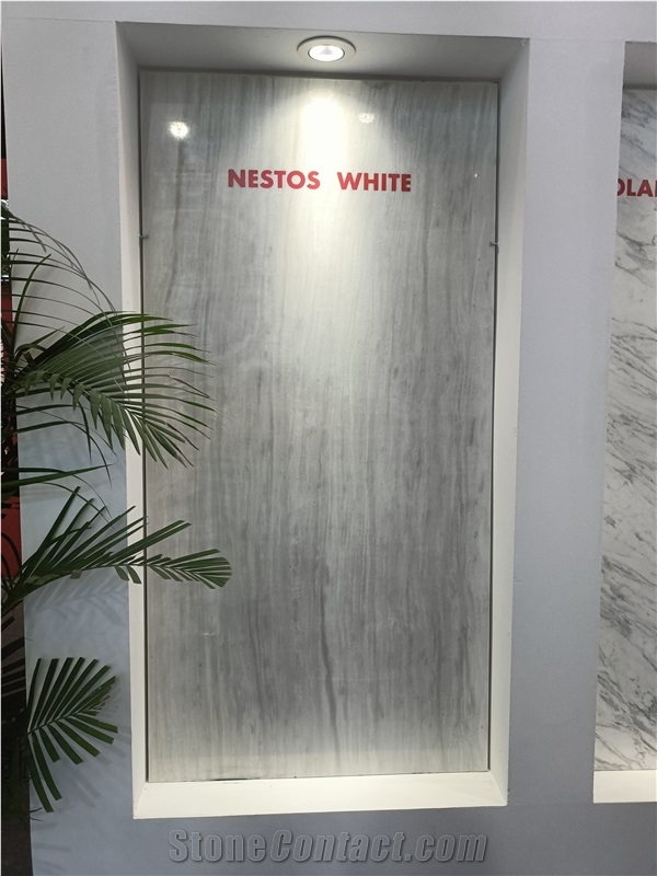 Nestos White Marble Slab