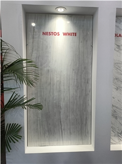 Nestos White Marble Slab