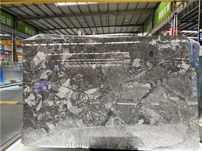 Silver Breccia Marble Slab