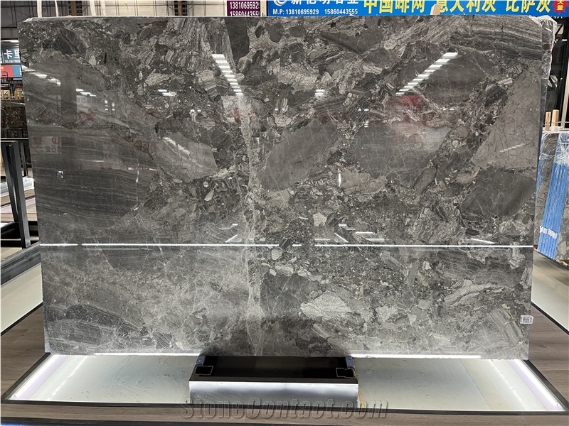 Silver Breccia Marble Slab