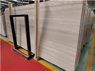 White Wood Grain Marble Slab