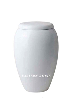 White Marble Cremation Funeral Urn