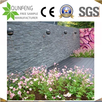 China 15*60CM Black Split Slate Panel Wall Cladding Veneer
