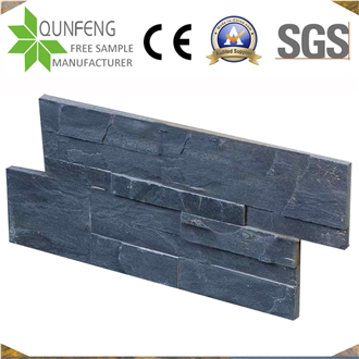 China Natural Black Split Slate Panel Wall Cladding Veneer