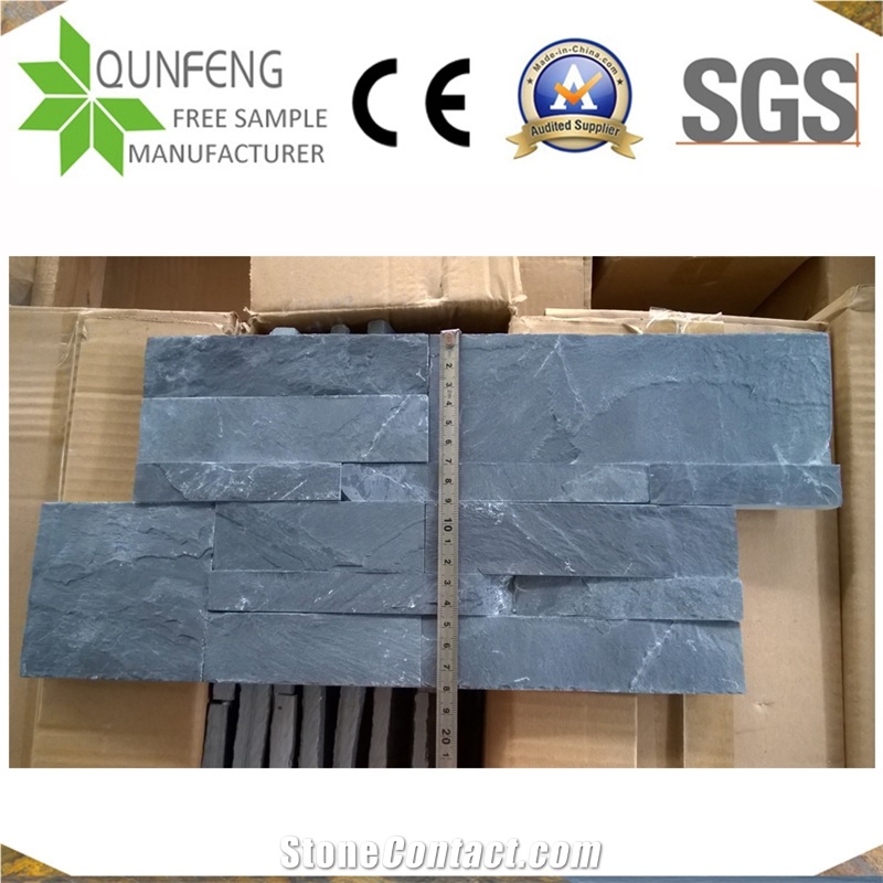 China Natural Black Split Slate Panel Wall Cladding Veneer