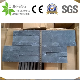 China Natural Black Split Slate Panel Wall Cladding Veneer