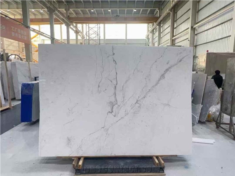 Polished A Grade Volakas White Marble Slabs