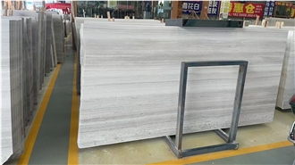 Polished White Wooden Marble Slabs