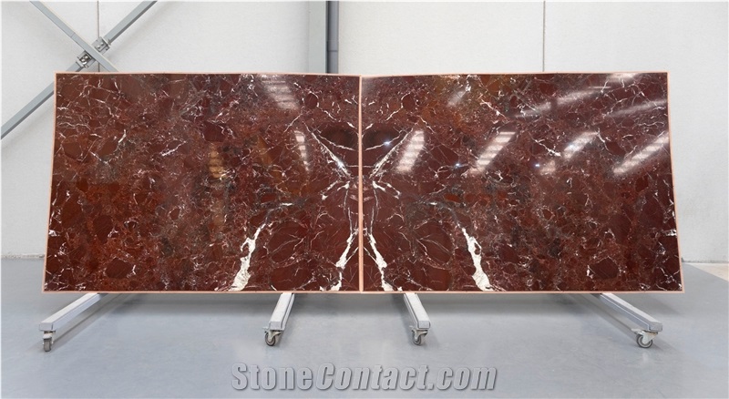 Rosso Levanto Marble Slabs 2 Cm, Bookmatched