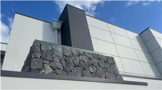 Black Random Flagstone Wall Cladding, Split Wall Stone