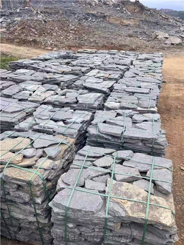 Blue Quartzite Random Flagstone Wall,Split Wall Cladding