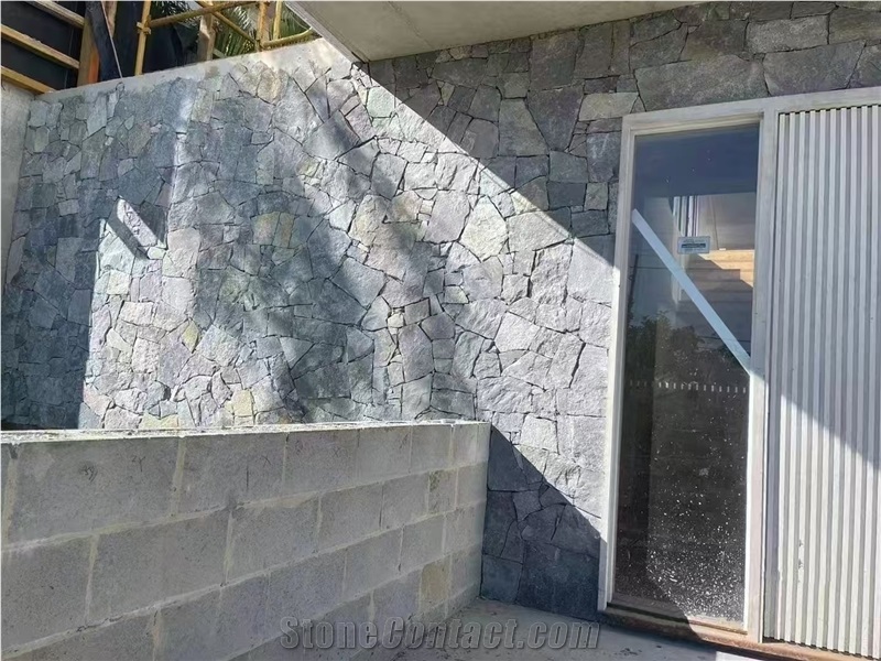 Blue Quartzite Random Flagstone Wall,Split Wall Cladding