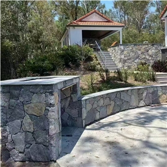 Blue Quartzite Random Flagstone Wall,Split Wall Cladding