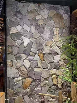 Blue Quartzite Random Flagstone Wall,Split Wall Cladding