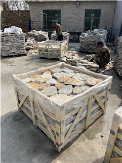 Oyster Quartzite Random Flagstone, Natural Split Stone Wall