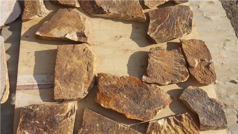 Rust Slate Flagstone Walling, Landscaping Stone Wall