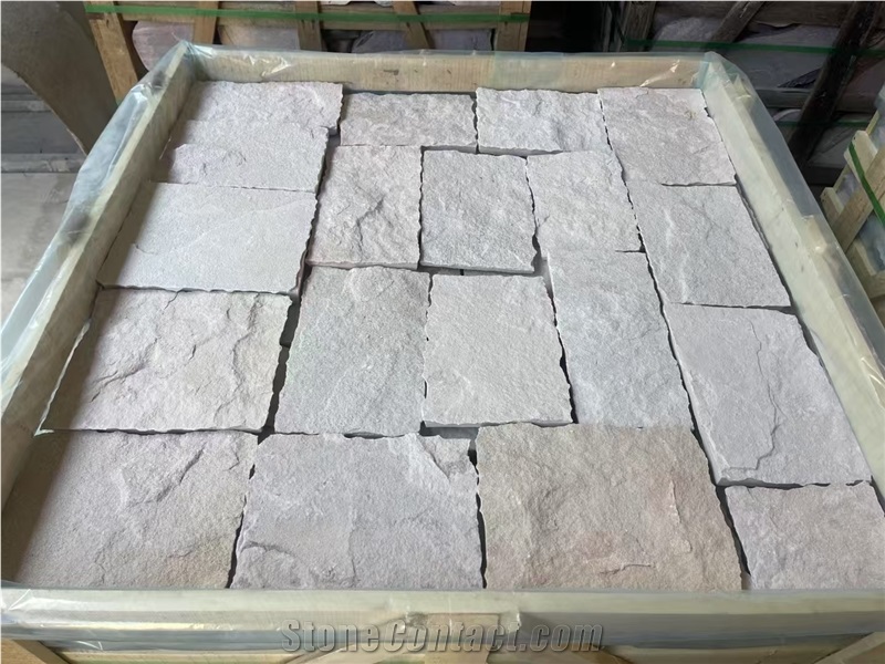 White Sandstone Facade Stone, L Corner Stone For Wall