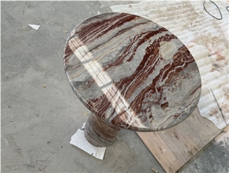 Arabescato Orobico Rosso Marble Coffee Table