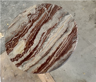 Arabescato Orobico Rosso Marble Coffee Table