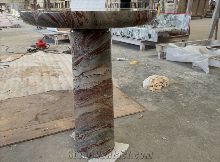 Arabescato Orobico Rosso Marble Coffee Table