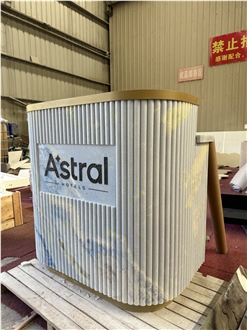 Brazil Azul Cielo Marble Reception Desk Furniture