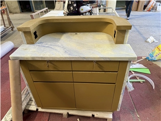 Brazil Azul Cielo Marble Reception Desk Furniture