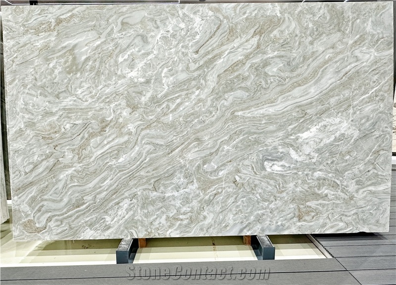 Calacata Avalanche White Marble Slab Tiles