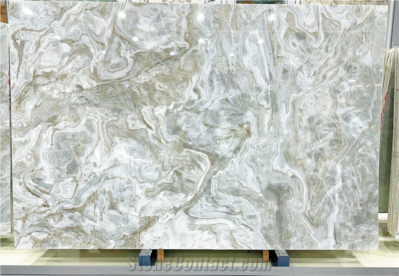 Calacata Avalanche White Marble Slab Tiles