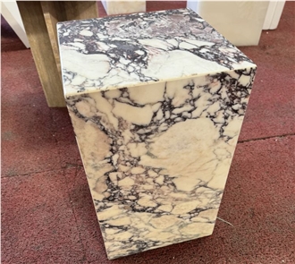 Calacatta Viola Marble Plinth Stand Side Table Home Design