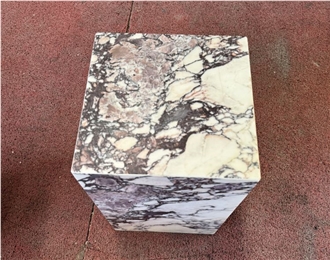 Calacatta Viola Marble Plinth Stand Side Table Home Design