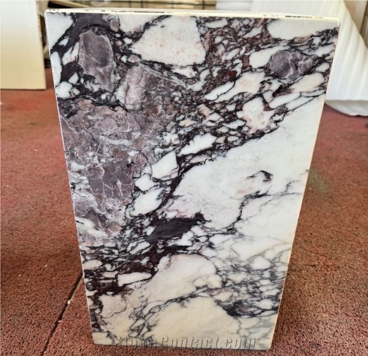 Calacatta Viola Marble Plinth Stand Side Table Home Design