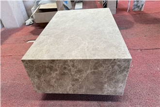 Light Emperador Marble Coffee Table Interior Stone Design