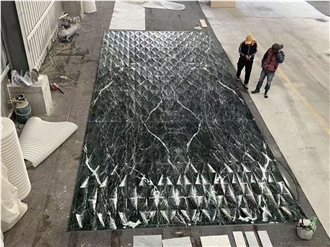 Verde Alpi Marble CNC Wall Panel 3D Wall Decor Panels