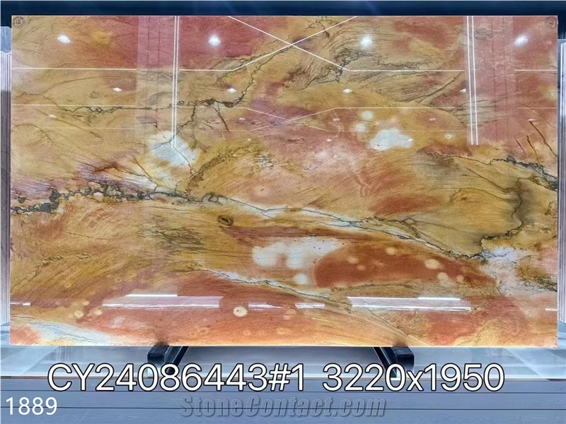 Carpaccio Quartzite Slabs Red Brown Rose Stone Tile