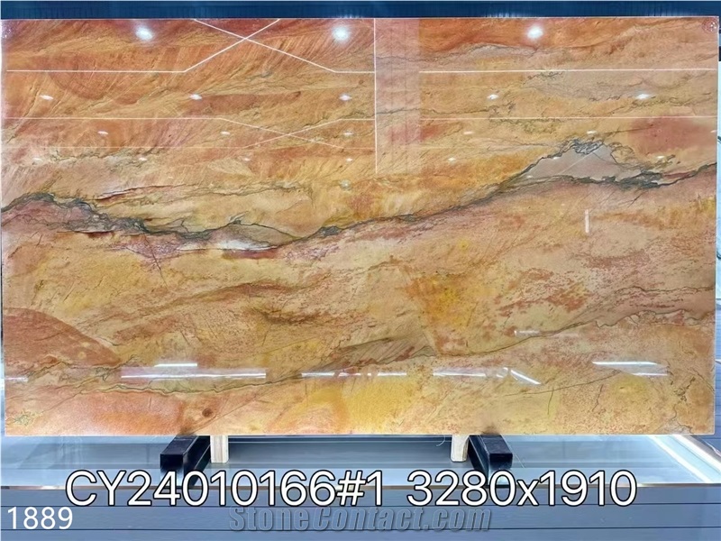 Carpaccio Quartzite Slabs Red Brown Rose Stone Tile