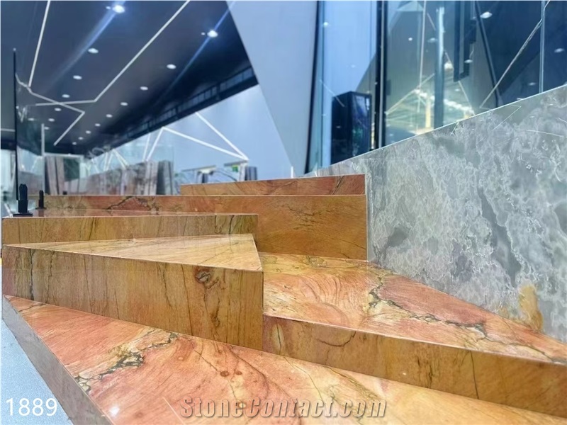 Carpaccio Quartzite Slabs Red Brown Rose Stone Tile