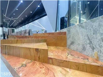 Carpaccio Quartzite Slabs Red Brown Rose Stone Tile