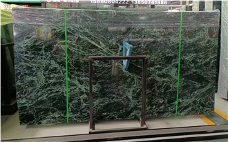 Big Green Variegated Flower Marble Slabs