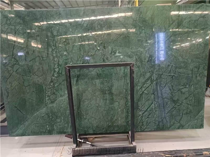 Big Green Variegated Flower Marble Slabs