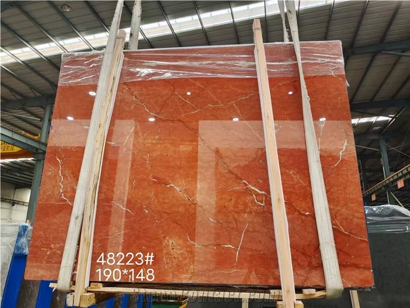 Coral Red Rosso Alicante Marble Slabs