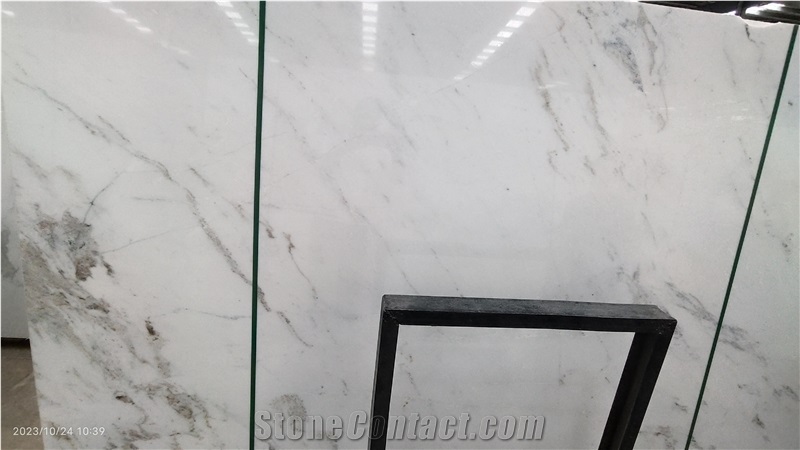 Polished Volakas White Ribbon Marble Slabs