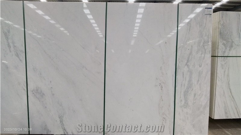 Polished Volakas White Ribbon Marble Slabs