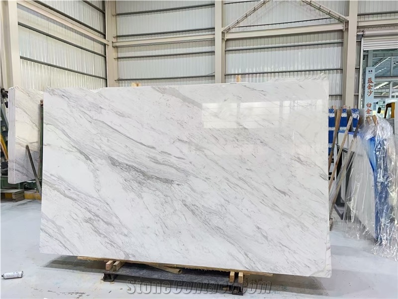 Polished Volakas White Ribbon Marble Slabs