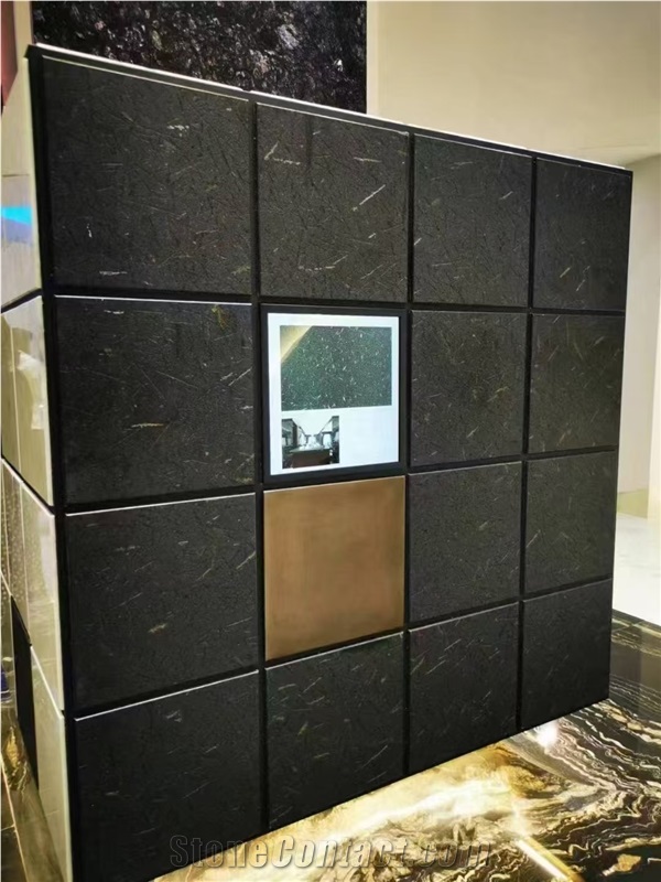 Van Gogh Black/Golden Jade Tower  Basalt Slabs
