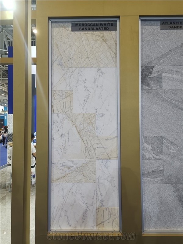 Moroccan White Marble Sandblasted Slabs And Tiles